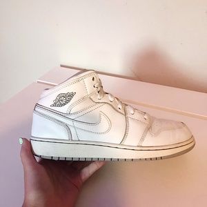 Custom White/Grey Nike Air Jordan 1